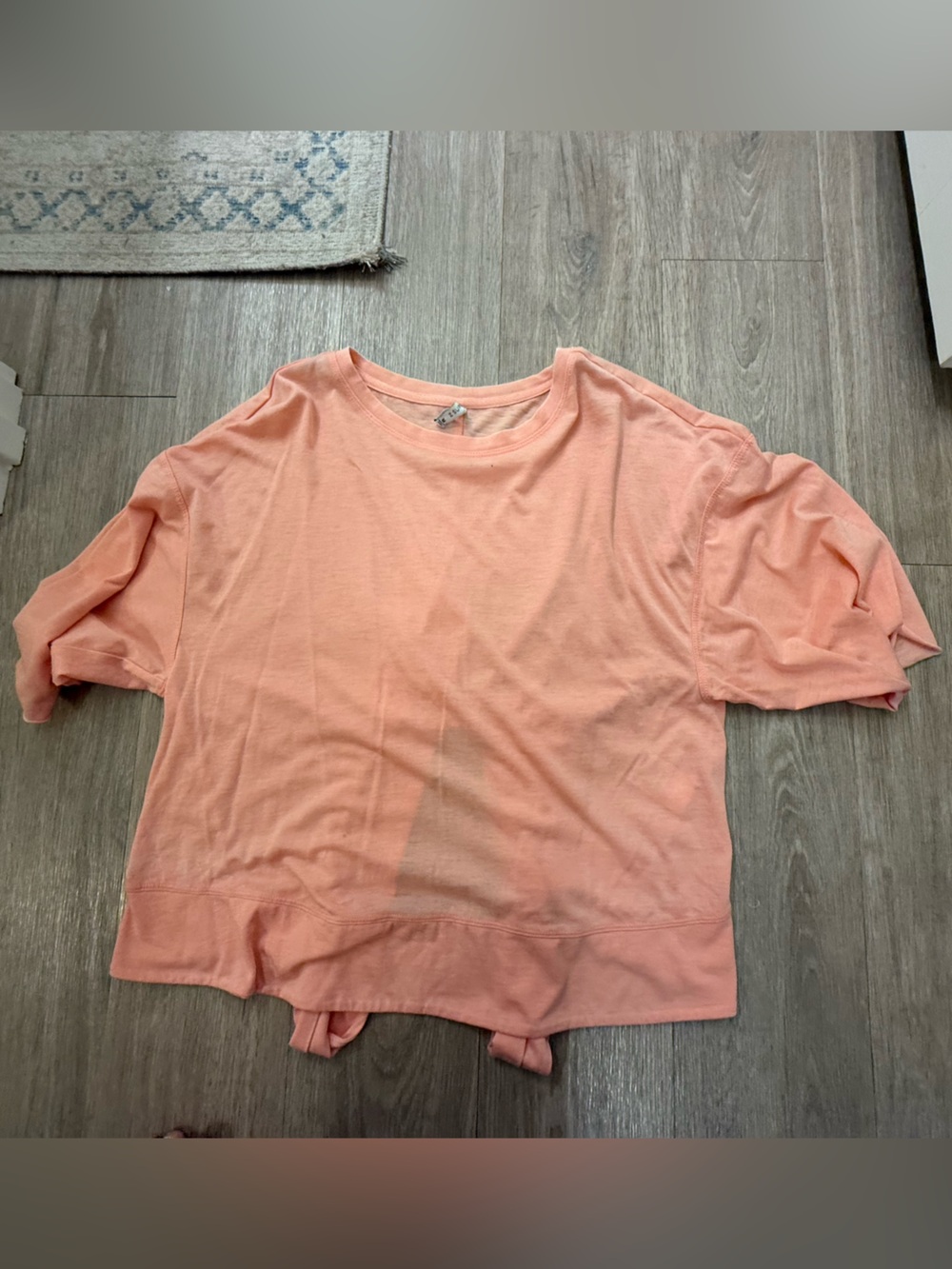 Women’s Peach Short Sleeve Tie-back Tee